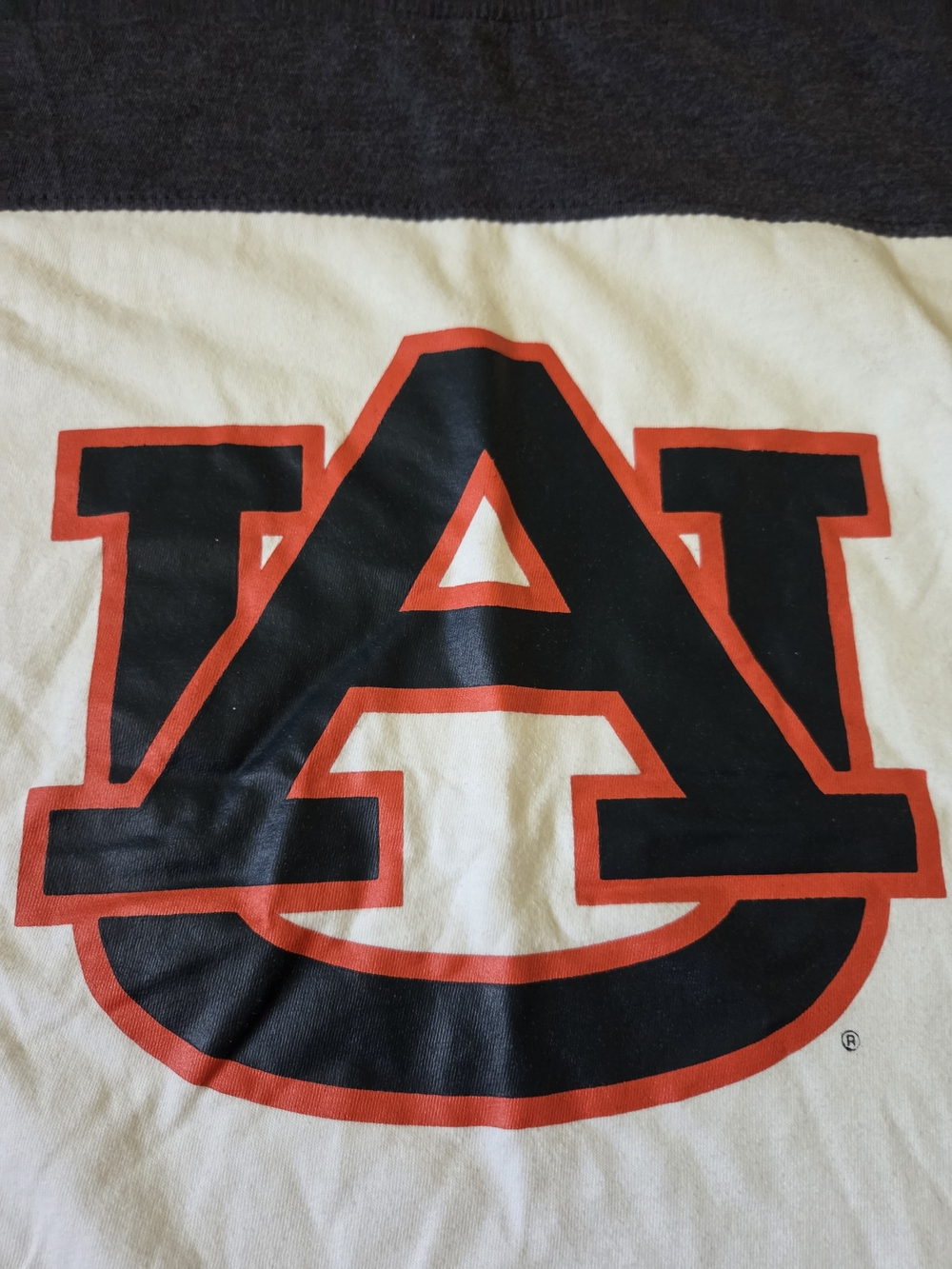 Three-Square Long Sleeve Auburn Tee - White/Navy - Picture 3 of 8